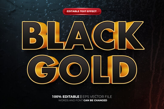 Black Gold 3D Editable Text Effect