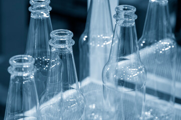 Close up scene of plastic bottles.