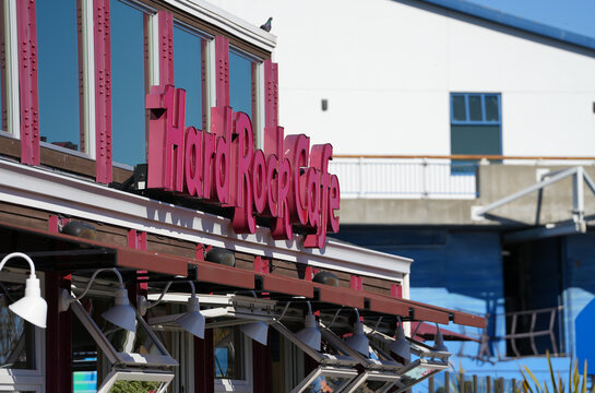 Hard Rock Cafe logo in San Francisco, America. photo taken in September 2022.