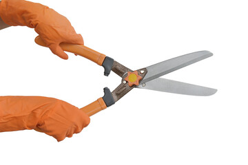 hand with a knife isolated on white background. This has clipping path.