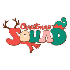 Fototapeta premium Christmas Squad design with stacked text for Christmas celebration