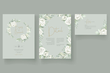 hand drawn LILY FLORAL AND LEAVES card design