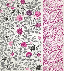 wedding card design, traditional paisley floral pattern , royal India	