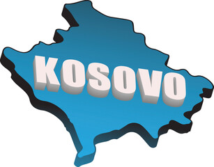 Map with borders of Kosovo in vector