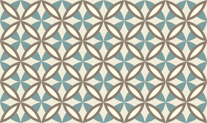 Color vector retro background with round pastel symmetrical mosaic shapes in flat design style