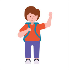 Illustration of a School Boy