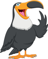 cartoon toucan bird waving