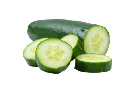 cucumber sliced isolated on transparent png - Powered by Adobe
