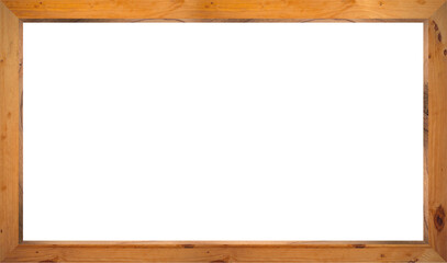 Rectangular wooden picture frame with empty space