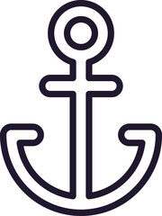 Anchor line icon on white background