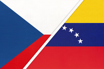 Czech Republic and Venezuela, symbol of country. Czechia vs Venezuelan national flags.