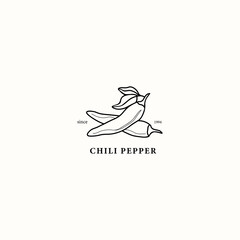 Line art chili pepper illustration