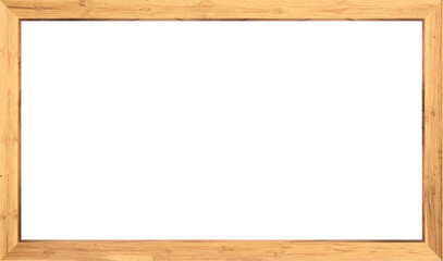 rectangular wooden frame on transparent background