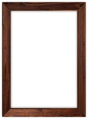 vintage old wooden frame on transparent background
