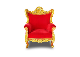 red luxury armchair isolated on white background. This has clipping path.