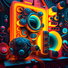 Obraz premium Fantastic Illustration: A Dreamlike Scene of Fantasy and Glow