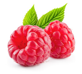 Raspberry. Fresh raw berries isolated on white background.