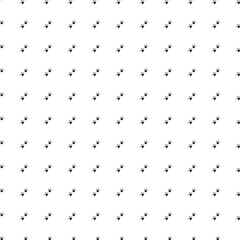 Square seamless background pattern from black frog tracks symbols. The pattern is evenly filled. Vector illustration on white background