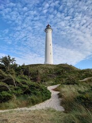 Fototapeta na wymiar Leuchtturm in Hvide Sande