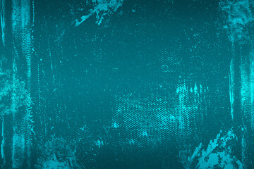 Abstract grunge decorative relief teal wall texture. Rough colored illustration background.