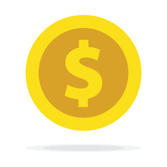 Obraz premium Dollar Coin icon. Money symbol. Bank payment. Dollar sign. Golden coin. Finance. Currency. Wealth symbol. Success. Cash. Currency exchange. American currency. Gold.