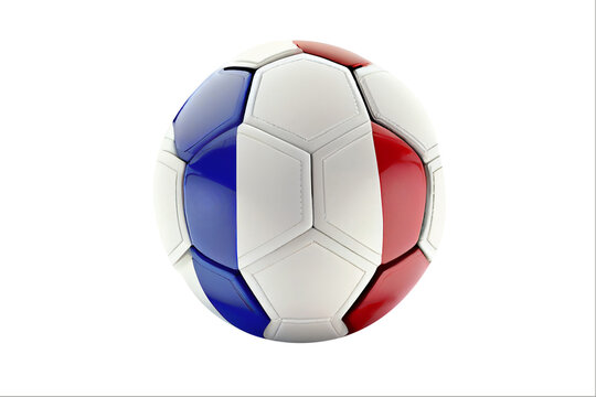 Soccer ball france 3d image French national flag on the ball ai generated