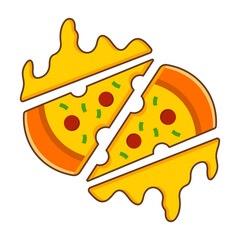 Pizza icon logo modern vector