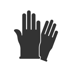 Glove filled universal icon ui ux element sign.