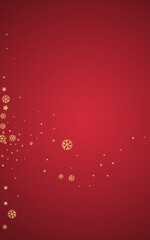 Silver Snowflake Vector Red Background. Xmas