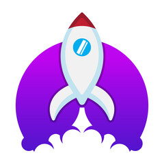 Rocket moon icon logo modern vector