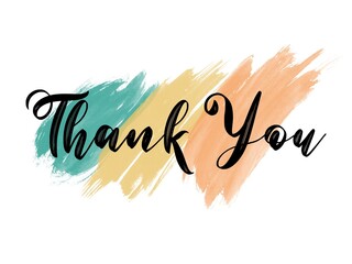 Thank You Card. Hand Written Lettering for Title, Heading, Photo Overlay, Wedding Invitation, Thank You Message.
