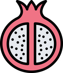 Pomegranate Vector Icon Design Illustration