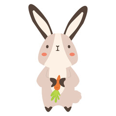 Fototapeta na wymiar Adorable bunny eating a carrot