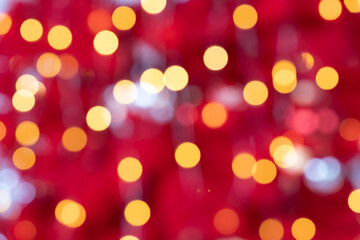 Bright red holiday bokeh abstract Christmas background