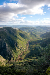 Fototapeta premium Flumendosa river canyon from Taccu Piccinnu viewpoint, Orroli, Sardinia, Italy