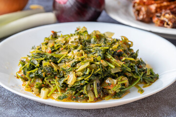 Mediterranean cuisine , vegetarian food , favorite food of Muğla region , Roasted Hibiscus