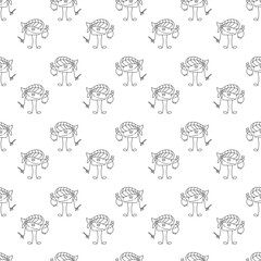 Sushi pattern1. Seamless pattern with cute sushi character. Cartoon vector illustration.