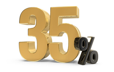 Percentage Golden Number 3D Rendering