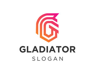Logo design about Gladiator on white background. created using the CorelDraw application.