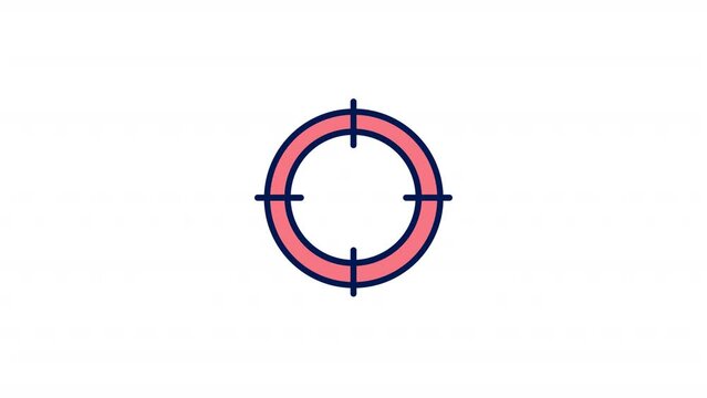 Animated self-conscious color icon. Being center of attention fear. Social anxiety. Seamless loop HD video with alpha channel on transparent background. Simple filled line motion graphic animation