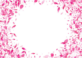 White Peach Petal Vector White Background. Purple