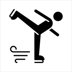 Ice skate outline vector icon. Thin line black ice skate icon, vector illustration, hockey concept isolated on white background