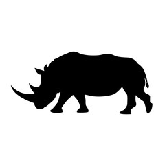 Obraz na płótnie Canvas rhino silhouette vector illustration Flat logo icon design Clipart