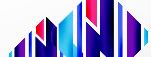 Minimal geometric abstract background. Dynamic 3d lines composition. Trendy techno business template for wallpaper, banner, background or landing