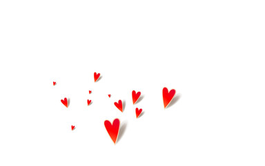 Red Hearts Vector White Backgound. Decoration