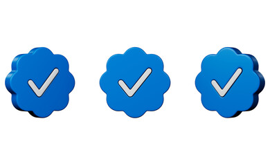 blue checkmark for account verification isolated PNG