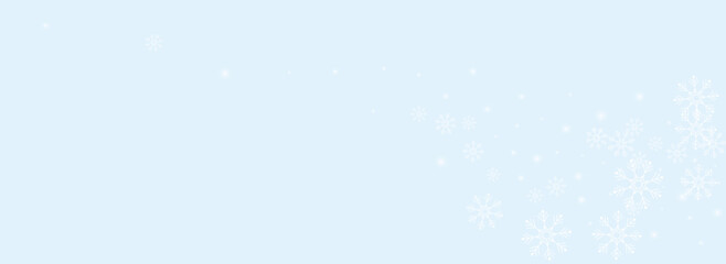 Golg Snowflake Vector Panoramic Blue Background.
