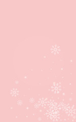 Golden Snowfall Vector Pink Background. Winter