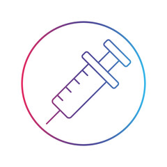 Syringe line gradient universal icon ui ux element sign.