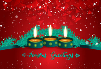 Abstract Seasons Greetings background for Christmas and happy new year theme background
